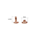 Double Cap Studs Rose Gold Tubular Rivets For Bags, Belts, Leathercraft, Dog Collar