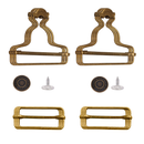 Dungaree Buckle With Jeans Buttons, Adjustable Slider Clips Fasteners For Suspender, Braces