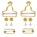 Dungaree Buckle With Jeans Buttons, Adjustable Slider Clips Fasteners For Suspender, Braces