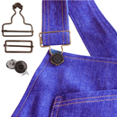 Dungaree Buckle With Jeans Buttons, Adjustable Slider Clips Fasteners For Suspender, Braces
