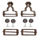 Dungaree Buckle With Jeans Buttons, Adjustable Slider Clips Fasteners For Suspender, Braces