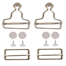 Dungaree Buckle With Jeans Buttons, Adjustable Slider Clips Fasteners For Suspender, Braces