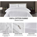 Satin Stripe Cotton Duvet Cover Set - Single/Double/King/Super King