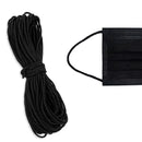Black 2.5mm Wide Soft Elastic Band Round Thin Earloop Cord For Sewing, Face Mask DIY Crafts