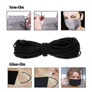 Black 2.5mm Wide Soft Elastic Band Round Thin Earloop Cord For Sewing, Face Mask DIY Crafts