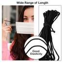 Black 2.5mm Wide Soft Elastic Band Round Thin Earloop Cord For Sewing, Face Mask DIY Crafts
