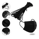 Black 2.5mm Wide Soft Elastic Band Round Thin Earloop Cord For Sewing, Face Mask DIY Crafts