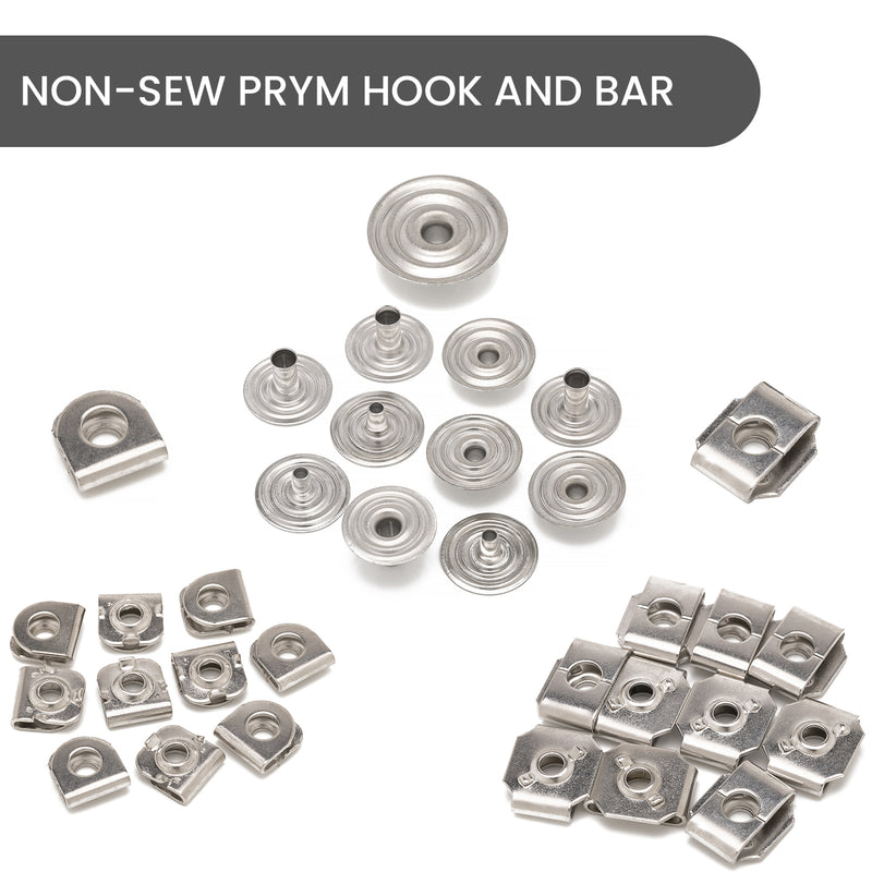 PRYM Non-Sew, Non-Visible Hook & Bar Trouser Fastener, Non Sew Clasps Hook & Bar Closures - 12.5mm