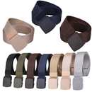 1.5" Men Canvas Belt with Flip Plastic Buckle, Nylon Webbing Military-Style Belt