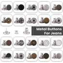 17mm No-Sew Jean Button Replacements, Tool-Free Buttons, Reusable Instant Buttons for Denim Jeans, Jackets