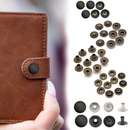 PRYM Small 4GB S Spring Press Studs, Brass Snap Fastener Matt Black Plastic Cap No-Sew buttons