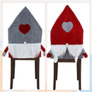Santa Hat, Beard and Heart Printed Chair Covers for Xmas Dining Party, 2pcs