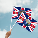 Hand Waving Flag Union Jack Small Flag on Stick for King Charles III Coronation
