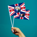 Hand Waving Flag Union Jack Small Flag on Stick for King Charles III Coronation