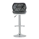 Modern Bar Stools, Leatherette Exterior Adjustable Swivel Chair with PU Leather, Backrest & Footrest for Breakfast Bar Table, Kitchen