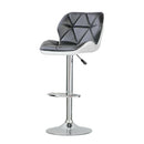 Modern Bar Stools, Leatherette Exterior Adjustable Swivel Chair with PU Leather, Backrest & Footrest for Breakfast Bar Table, Kitchen