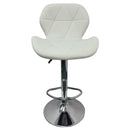 Modern Bar Stools, Leatherette Exterior Adjustable Swivel Chair with PU Leather, Backrest & Footrest for Breakfast Bar Table, Kitchen