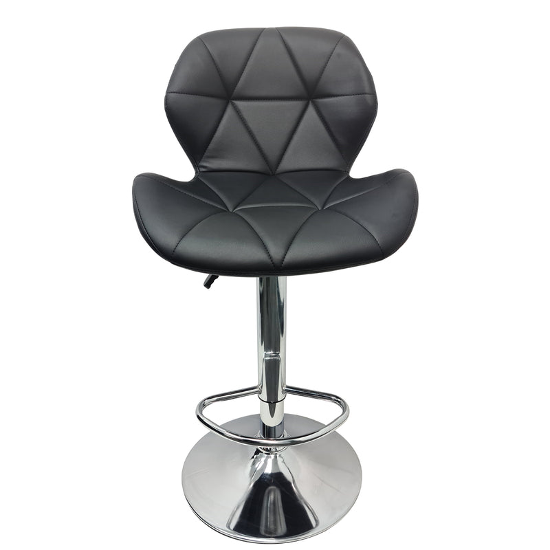 Modern Bar Stools, Leatherette Exterior Adjustable Swivel Chair with PU Leather, Backrest & Footrest for Breakfast Bar Table, Kitchen