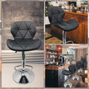 Modern Bar Stools, Leatherette Exterior Adjustable Swivel Chair with PU Leather, Backrest & Footrest for Breakfast Bar Table, Kitchen