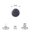 17mm No-Sew Jean Button Replacements, Tool-Free Buttons, Reusable Instant Buttons for Denim Jeans, Jackets