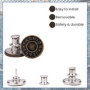 17mm No-Sew Jean Button Replacements, Tool-Free Buttons, Reusable Instant Buttons for Denim Jeans, Jackets