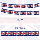 King Charles III & Queen Camilla Picture Printed Union Jack Flag Bunting, 10 Metres