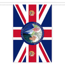 King Charles III & Queen Camilla Picture Printed Union Jack Flag Bunting, 10 Metres