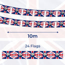 King Charles III & Queen Camilla Picture Printed Union Jack Flag Bunting, 10 Metres