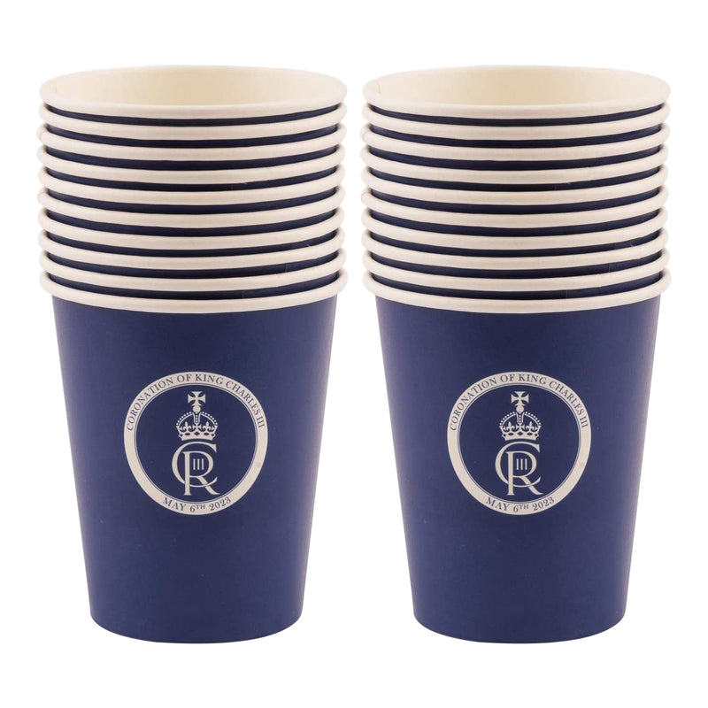 Royal Cypher Paper Plates & Cups for King Charles III Coronation Celebration