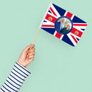 Hand Waving Flag Union Jack Small Flag on Stick for King Charles III Coronation