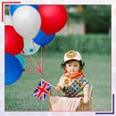 Red, White & Blue Latex Balloons for King Charles III Coronation, 10 Inches