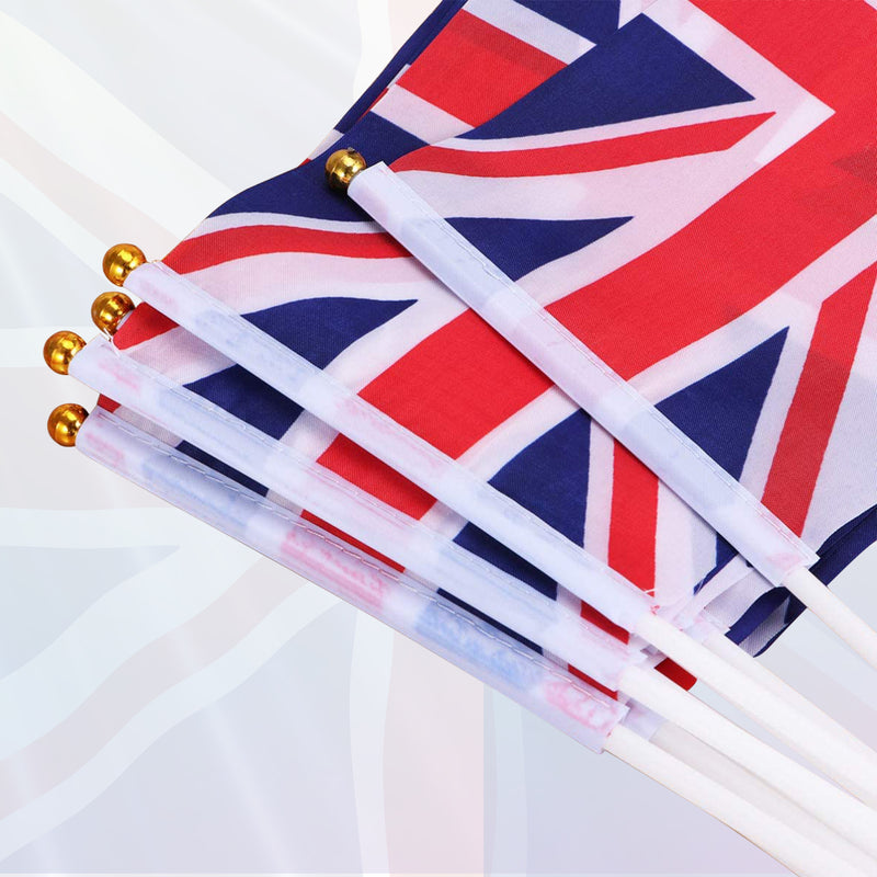Union Jack Hand Wave Flag Great Britain England National Stick Flags for King Charles III Coronation
