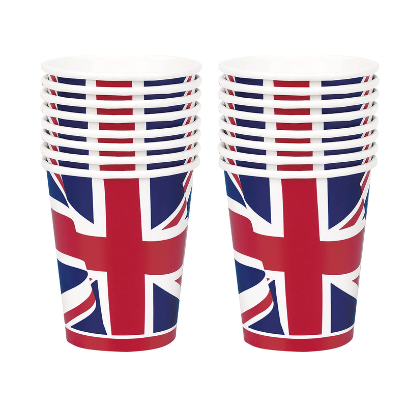 Union Jack Paper Cups for King Charles III Coronation - 8pcs/16pcs