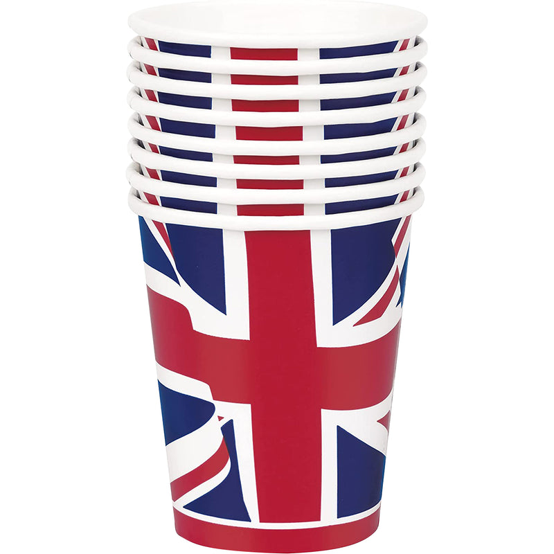 Union Jack Paper Cups for King Charles III Coronation - 8pcs/16pcs