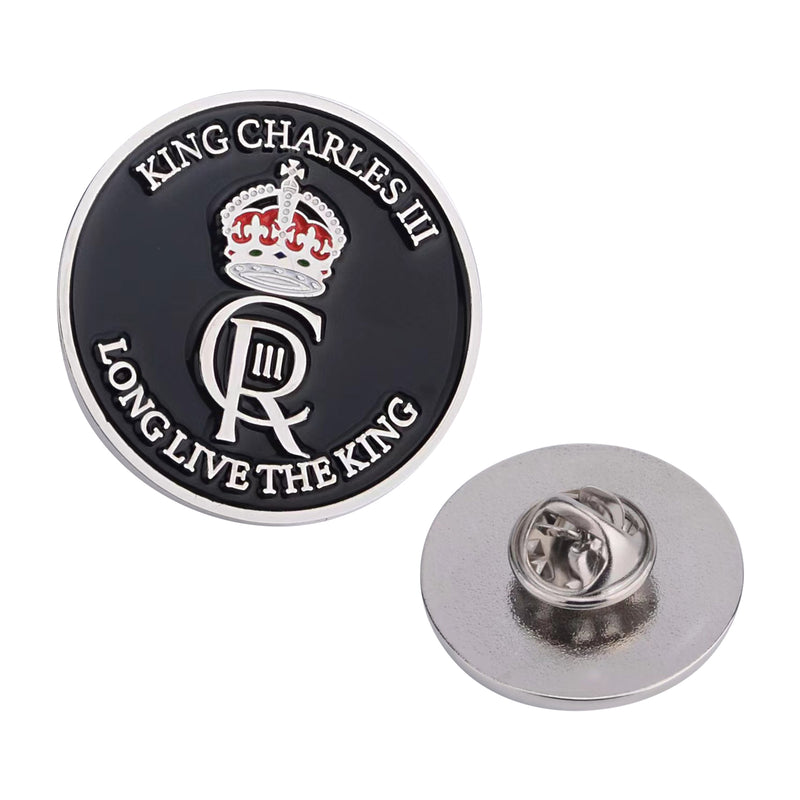 King Charles III Coronation Lapel Pin Badge Royal Crown Metal Brooch