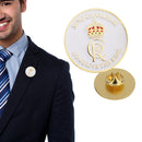 King Charles III Coronation Lapel Pin Badge Royal Crown Metal Brooch
