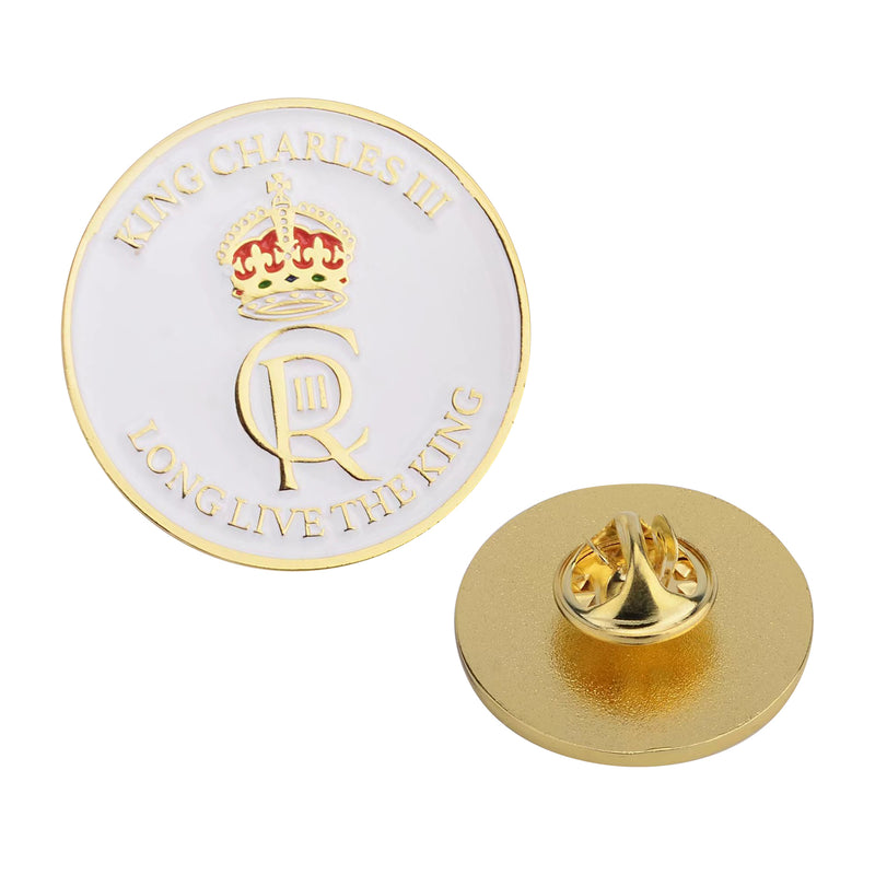 King Charles III Coronation Lapel Pin Badge Royal Crown Metal Brooch