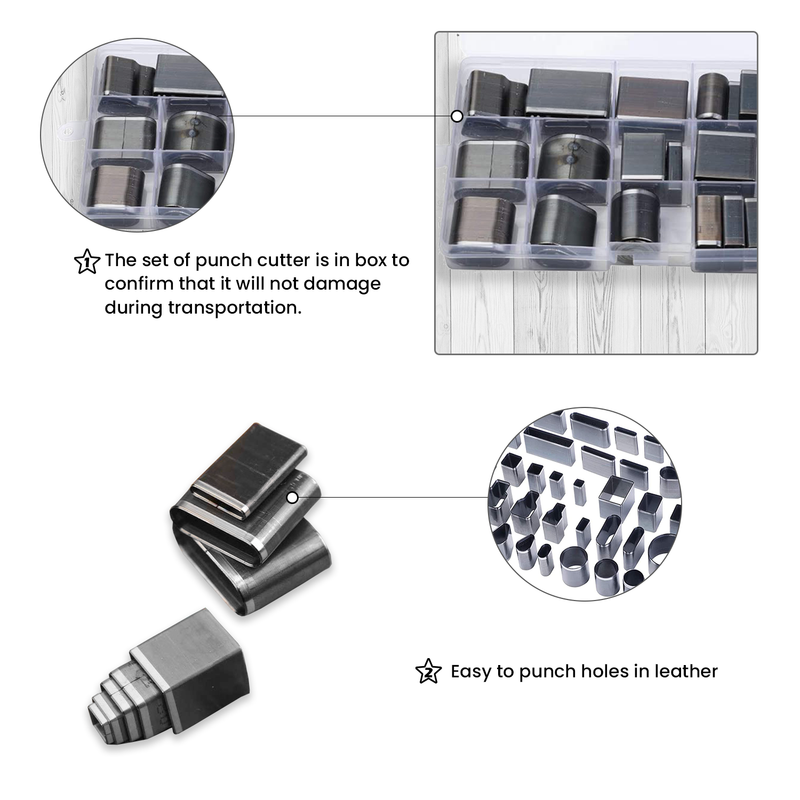 24 39 52 Piece Shape Hole Punch Set Leather Hole Cutting Set Hollow
