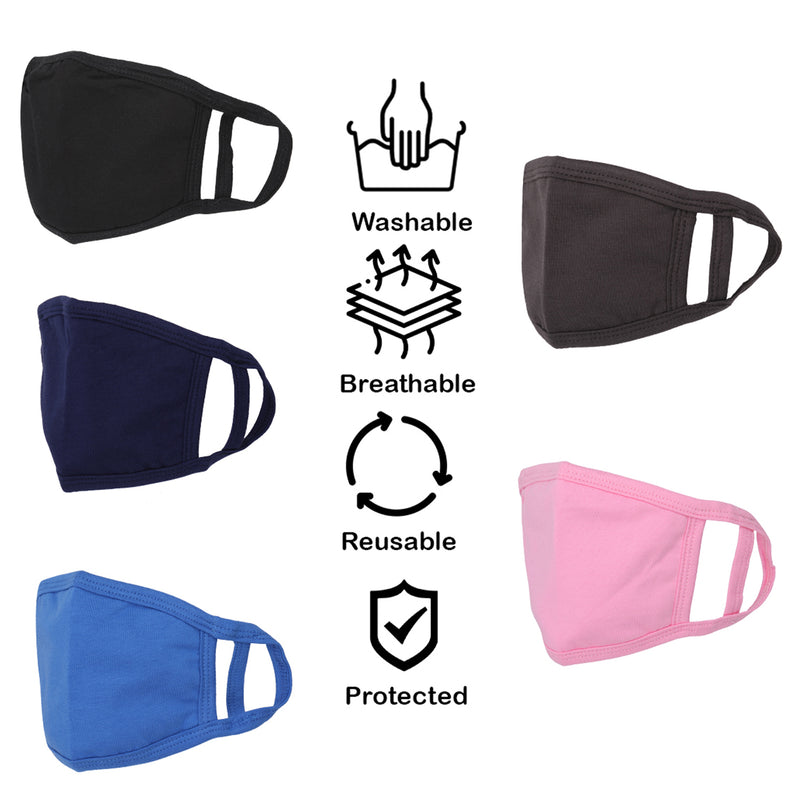 Face Mask Unisex Washable Reusable Face Covering Mouth Nose Protection Cotton