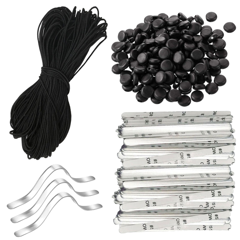50 Meters Elastic Cord Round with Silicone Cord Lock And Nose Bridge Strips for Face Masks