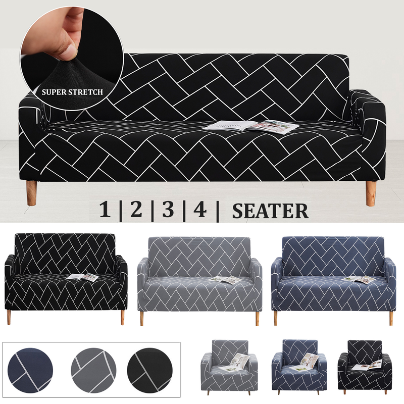 1/2/3/4 Seater High Quality Printed Sofa Covers Spandex Stretchable Polyester Sofa Protector