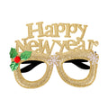 Happy New Year Christmas Glitter Party Glasses - 1 Piece