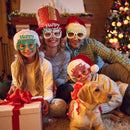 Happy New Year Christmas Glitter Party Glasses - 1 Piece