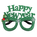 Happy New Year Christmas Glitter Party Glasses - 1 Piece