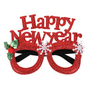 Happy New Year Christmas Glitter Party Glasses - 1 Piece