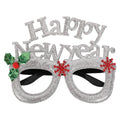 Happy New Year Christmas Glitter Party Glasses - 1 Piece