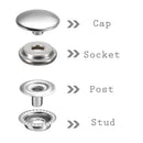 4 Parts Snap Button Press Studs 20mm For Fabric and Leathercrafts Decoration