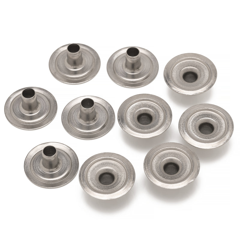PRYM Press Studs, Non-Sewing 15mm Stainless Steel Snap Fasteners Buttons For Leather Crafts, Handbag
