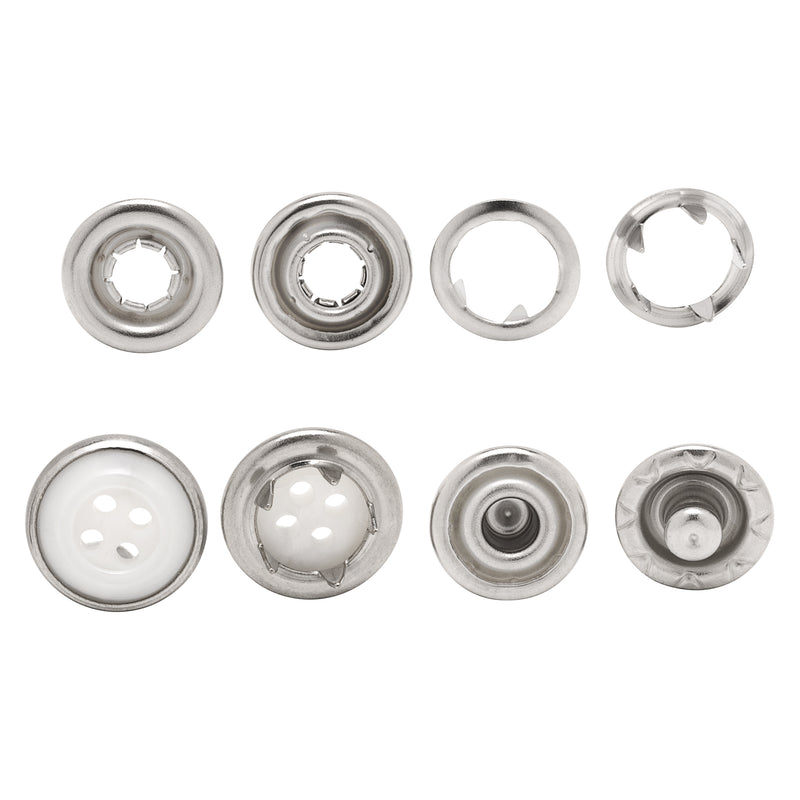 PRYM 12mm Snap Poppers Fasteners Pearl Cap With 4 Hole For Shirt, Custom Clothing