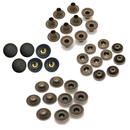PRYM Small 4GB S Spring Press Studs, Brass Snap Fastener Matt Black Plastic Cap No-Sew buttons